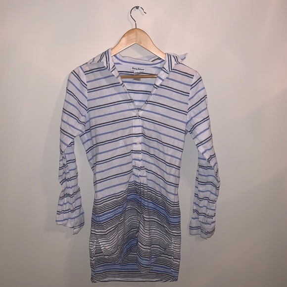 Tommy Bahama Tops - Tommy Bahama White & Blue Longsleeve Top